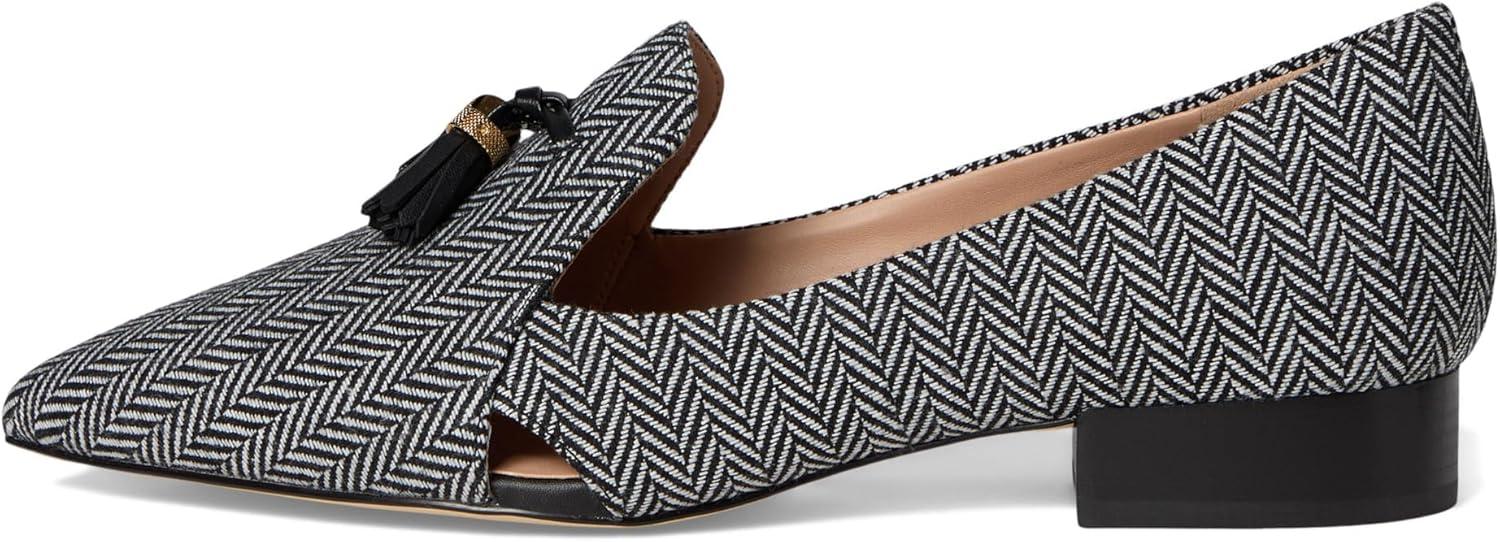 image:imageCole Haan Womens Vaya TasselHerringbone TextileBlack Leather