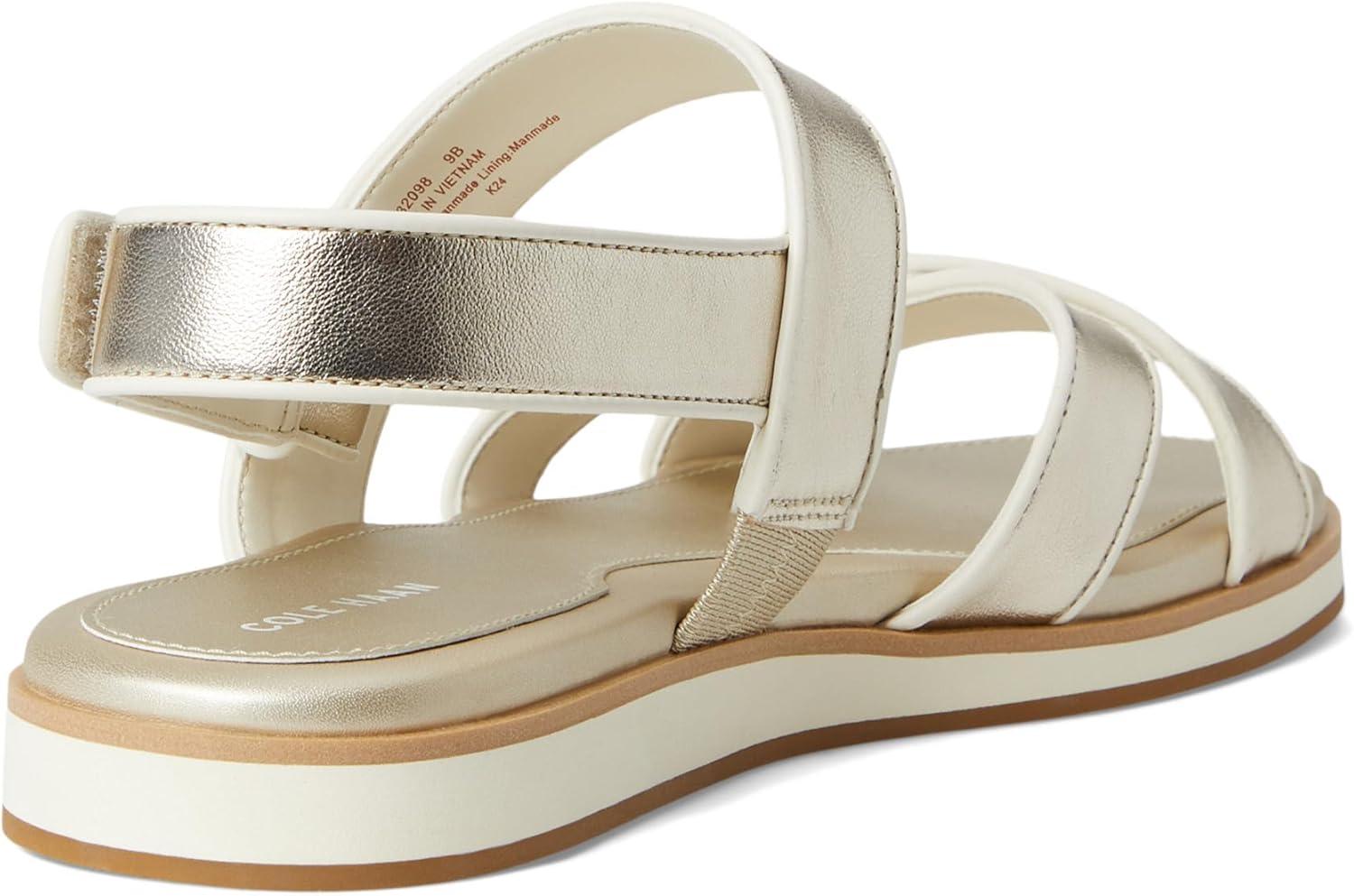 image:imageCole Haan womens Mirabelle Crisscross SandalsSoft Gold TalcaIvory