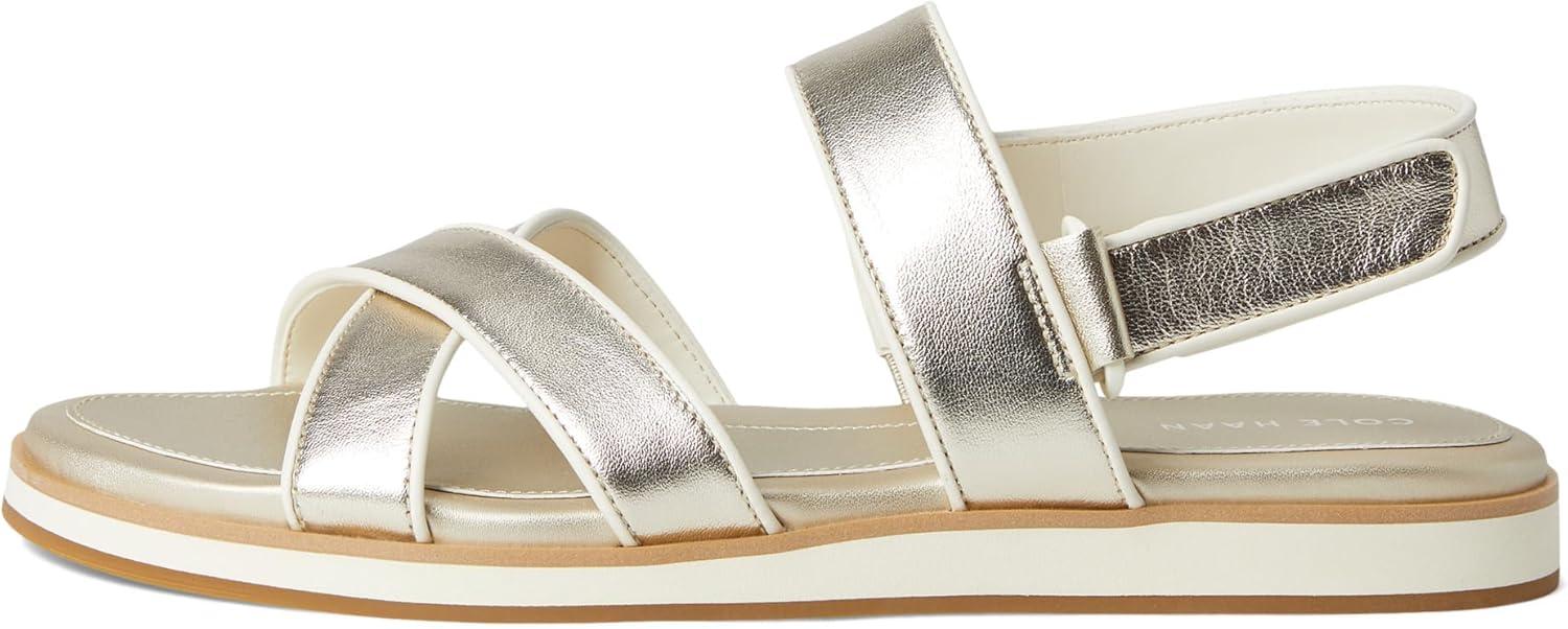 image:imageCole Haan womens Mirabelle Crisscross SandalsSoft Gold TalcaIvory