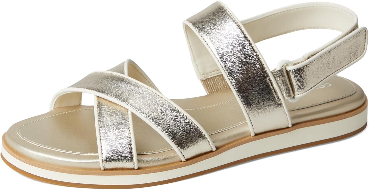 image:imageCole Haan womens Mirabelle Crisscross SandalsSoft Gold TalcaIvory
