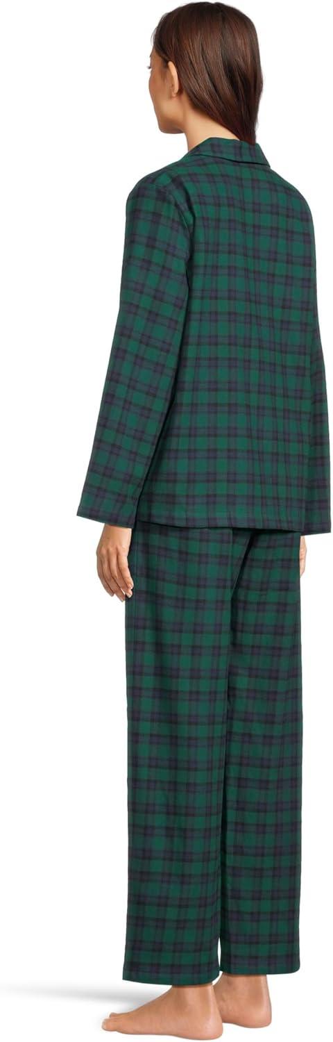 image:imageEberjey womens Flannel Long Pj SetBlack Watch Tartan RainforestNa