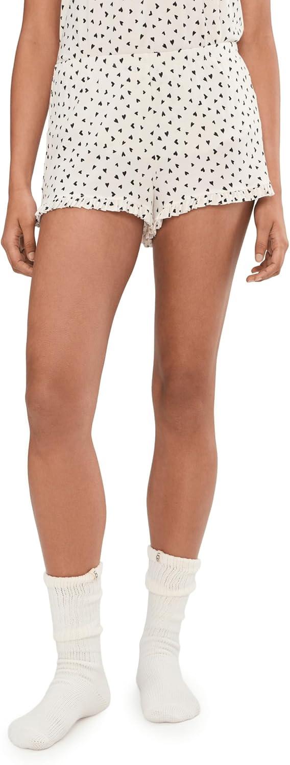 image:imageEberjey womens Gisele Printed the Ruffle Cami amp Shorts SetHeart to HeartBlack 1