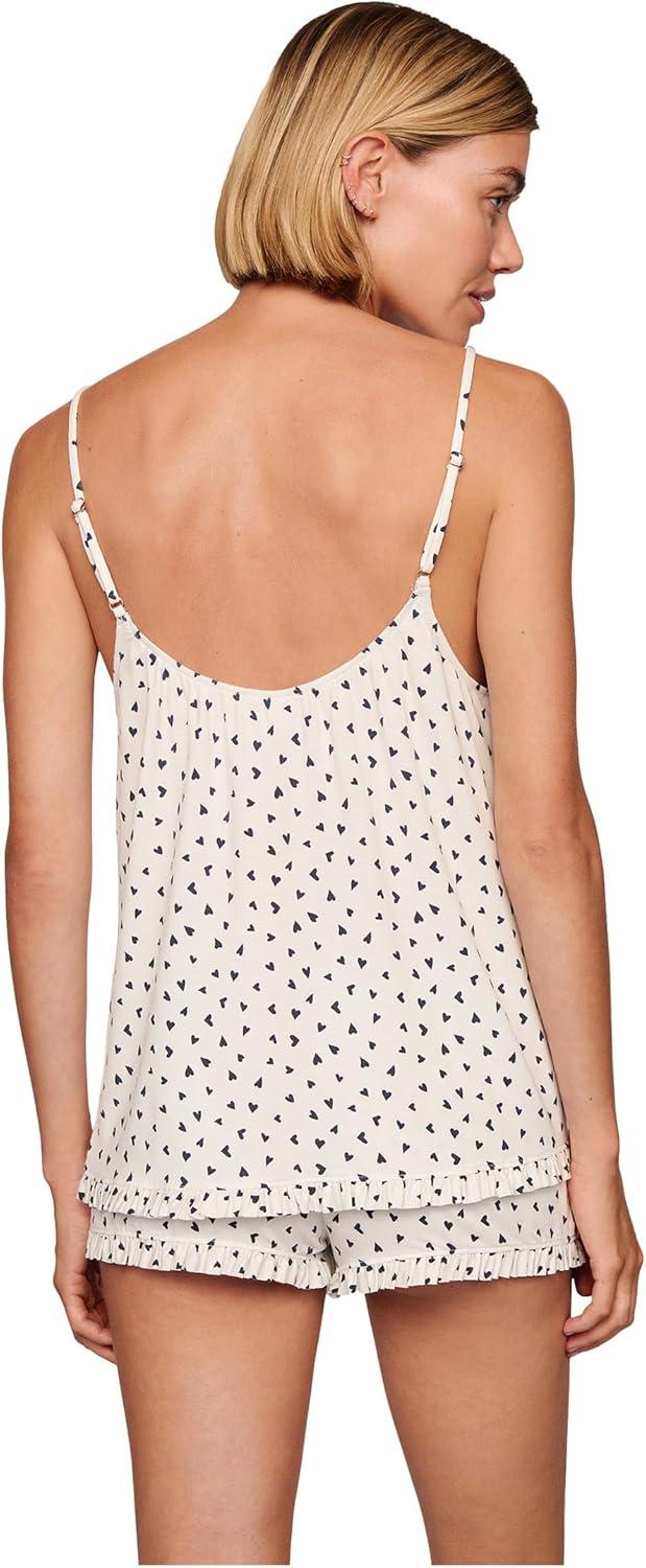image:imageEberjey womens Gisele Printed the Ruffle Cami amp Shorts SetHeart to HeartBlack