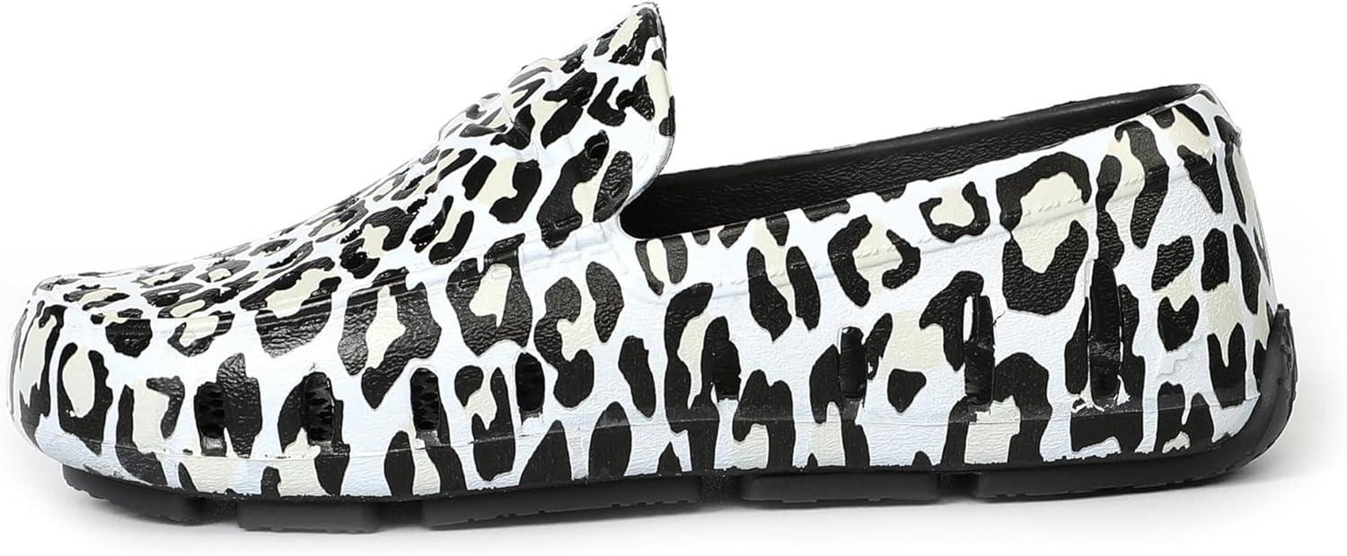 image:imageFloafers Girls Prodigy Driver Animal Print ToddlerLittle KidBig KidSnow LeopardBlack
