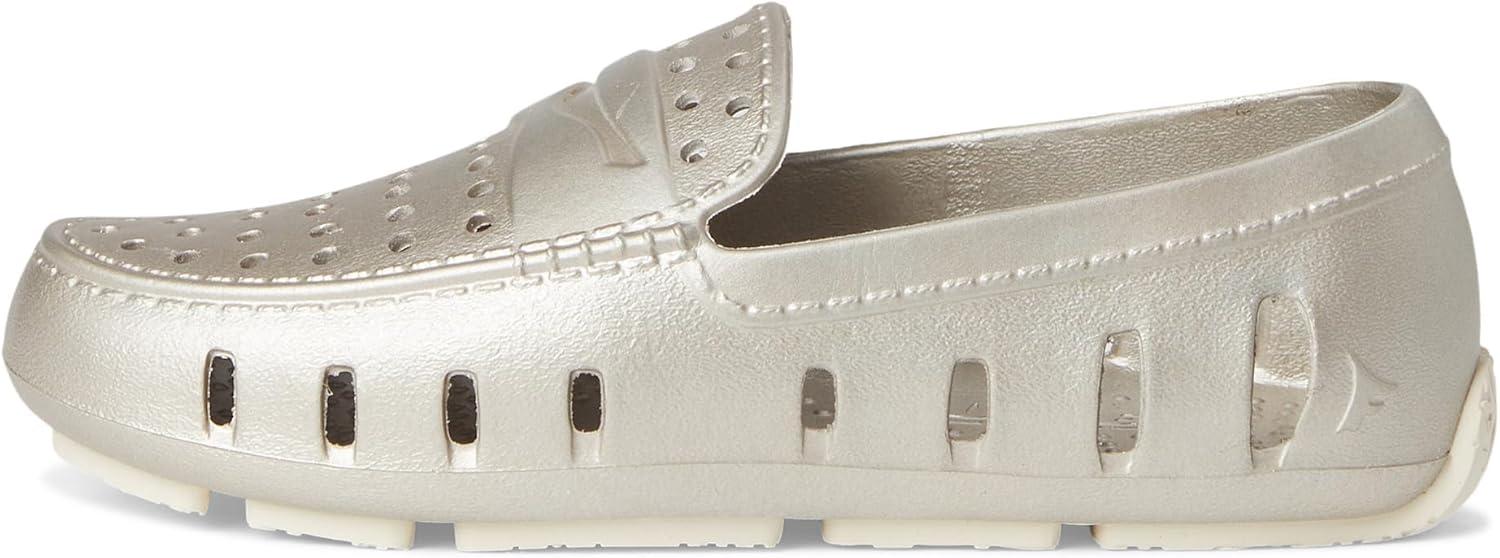 image:imageFloafers Girls Prodigy Driver Metallic ToddlerLittle KidBig KidWhite GoldCream