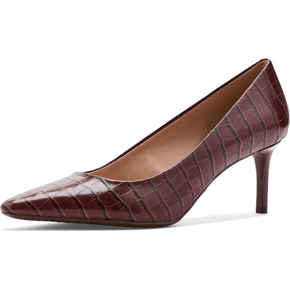 image:imageCole Haan Womens 65mm High Heel Goto JaneyMahogany Crocodile Print Leather
