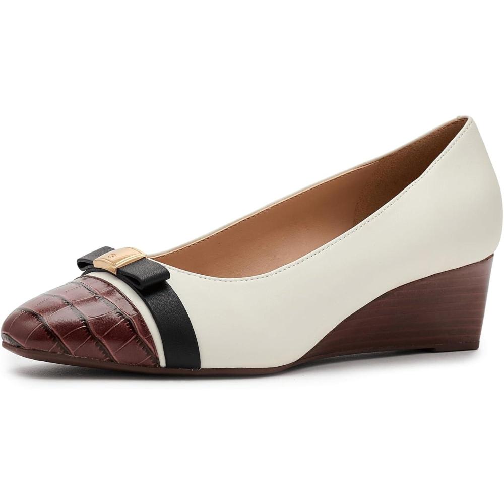 image:imageCole Haan Womens Goto Malta Bow WedgePowder Leather