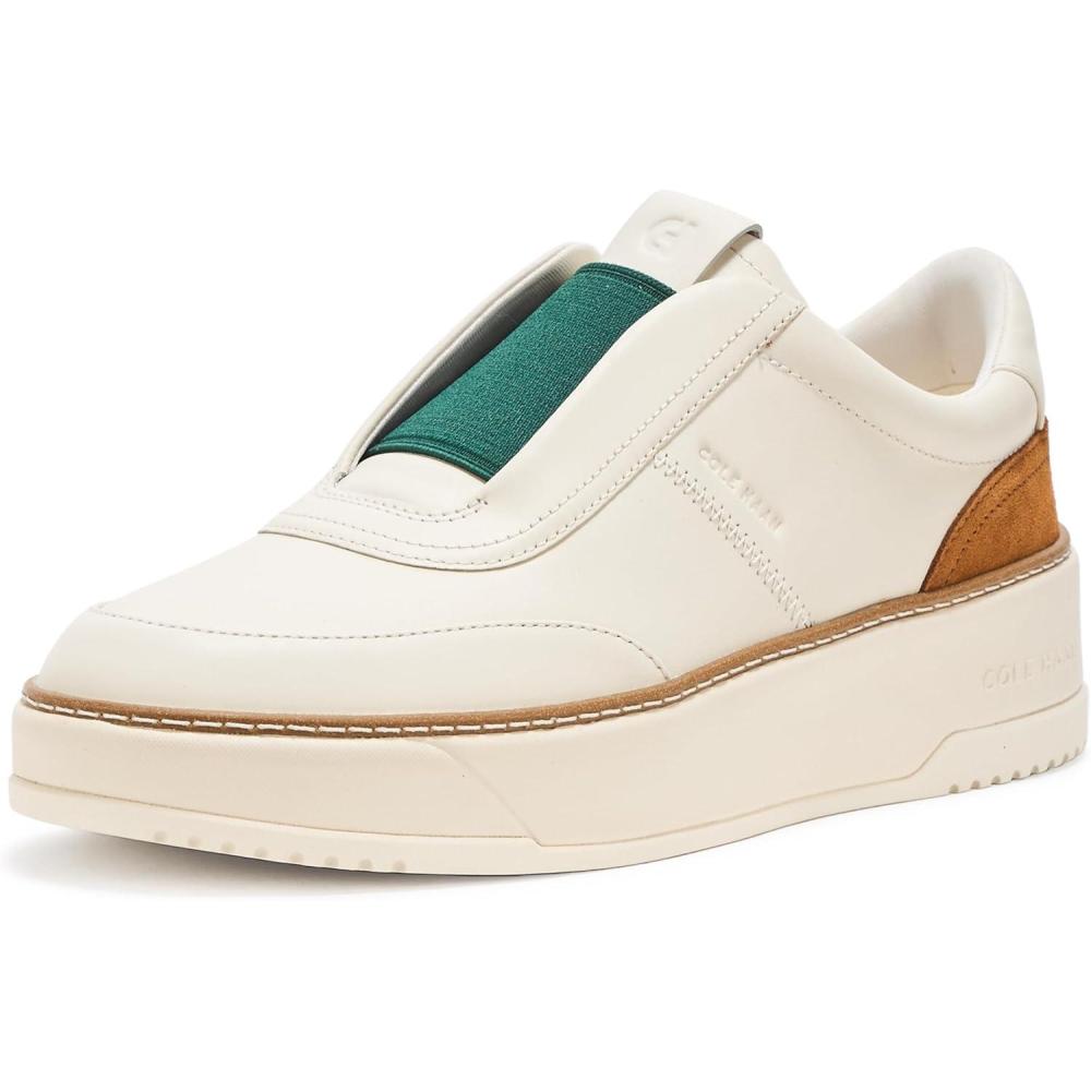 image:imageCole Haan Womens Grandpro Maxfield Slipon SneakersIvoryTobacco Suede