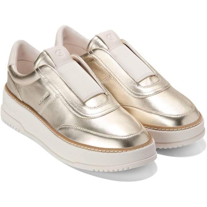 image:imageCole Haan Womens Grandpro Maxfield Slipon SneakersSoft Gold Leather