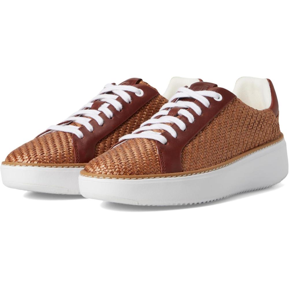 image:imageCole Haan Womens Grandpro Topspin SneakersDark RaffiaDark Cuoio