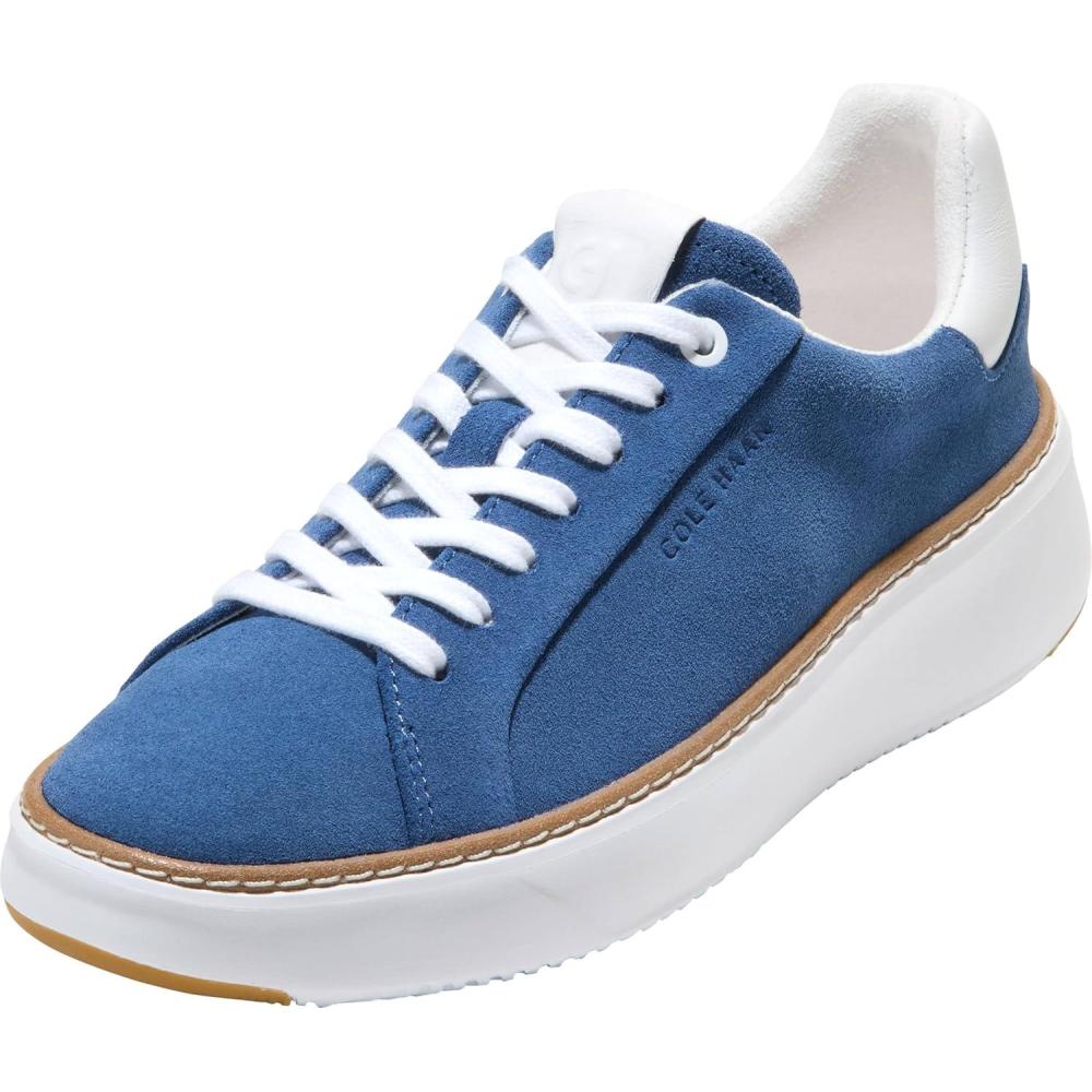 image:imageCole Haan Womens Grandpro Topspin SneakersDutch Blue SuedeOptic White