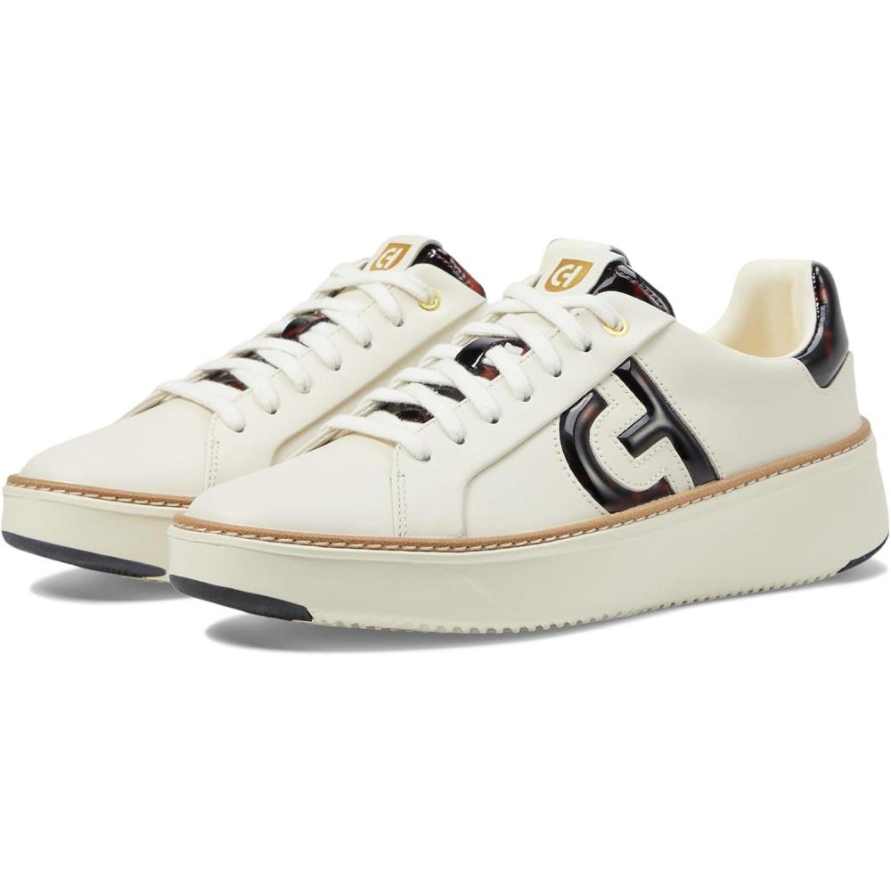 image:imageCole Haan Womens Grandpro Topspin SneakersIvoryTortoise Patent