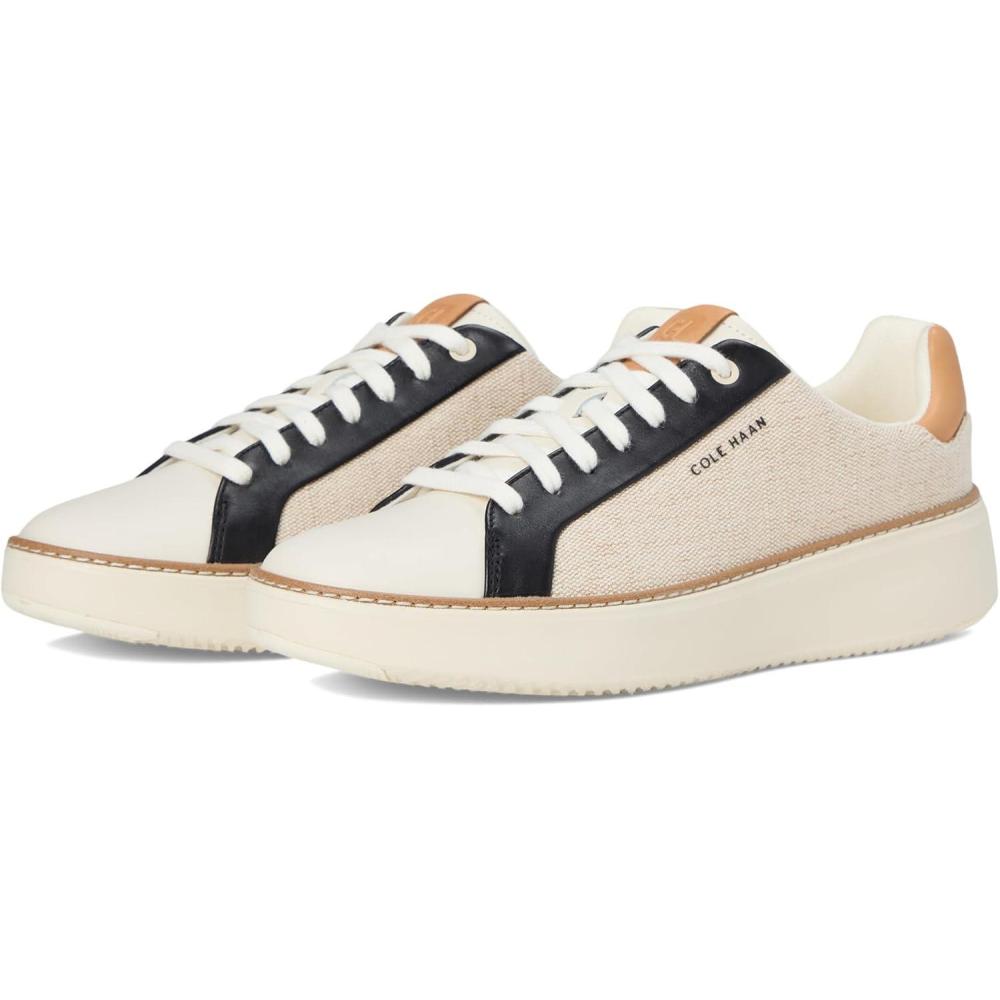 image:imageCole Haan Womens Grandpro Topspin SneakersNatural CanvasBlack
