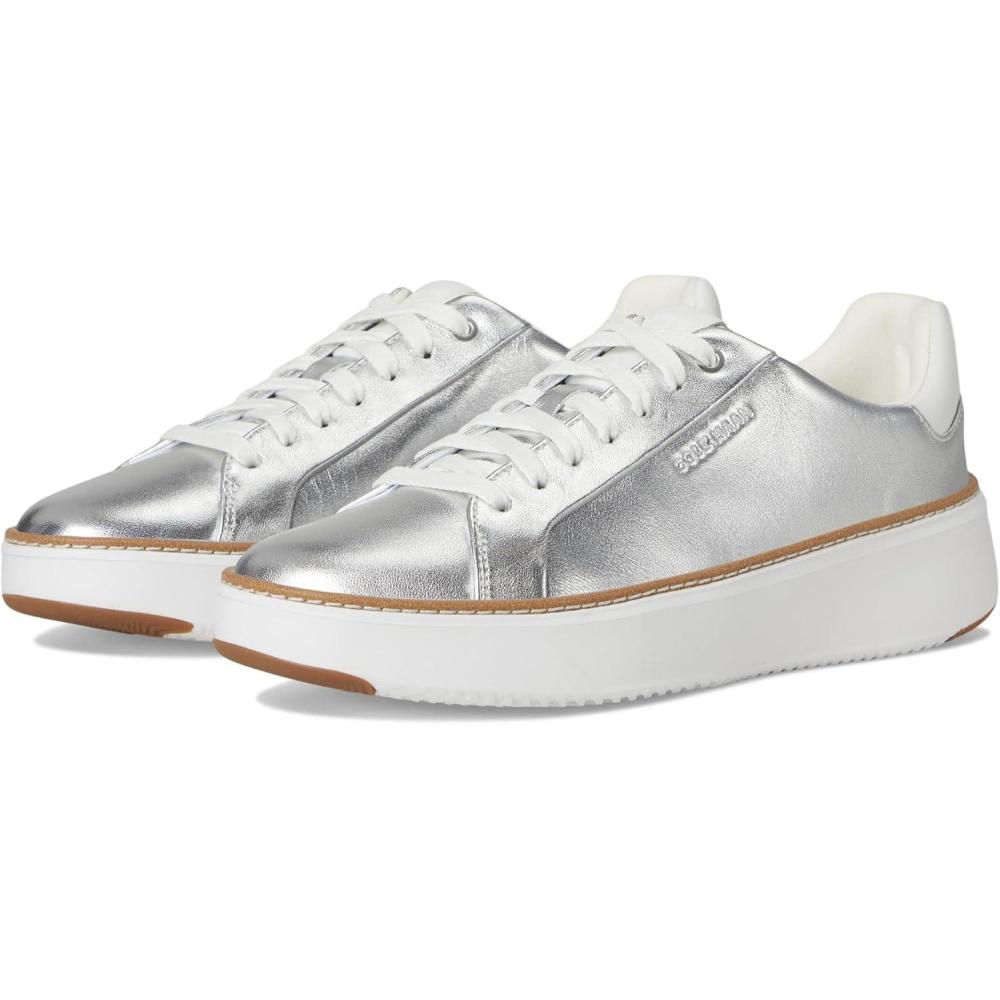 image:imageCole Haan Womens Grandpro Topspin SneakersSilver TalcaWhite