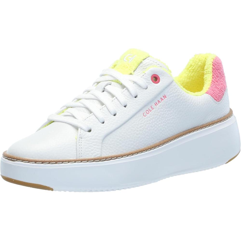 image:imageCole Haan Womens Grandpro Topspin SneakersWhite Tumbled LeatherCam