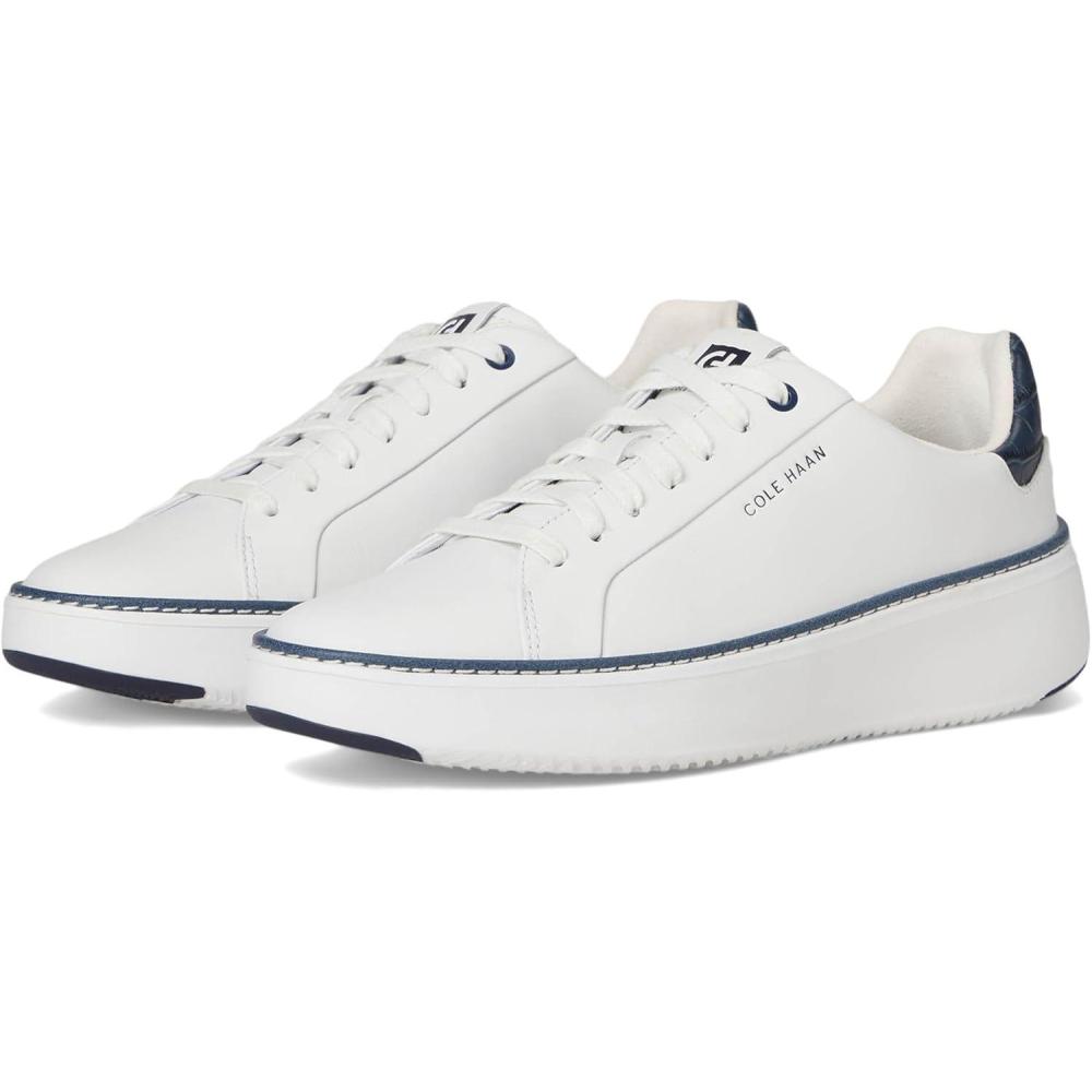 image:imageCole Haan Womens Grandpro Topspin SneakersWhiteNavy Crocodile Print