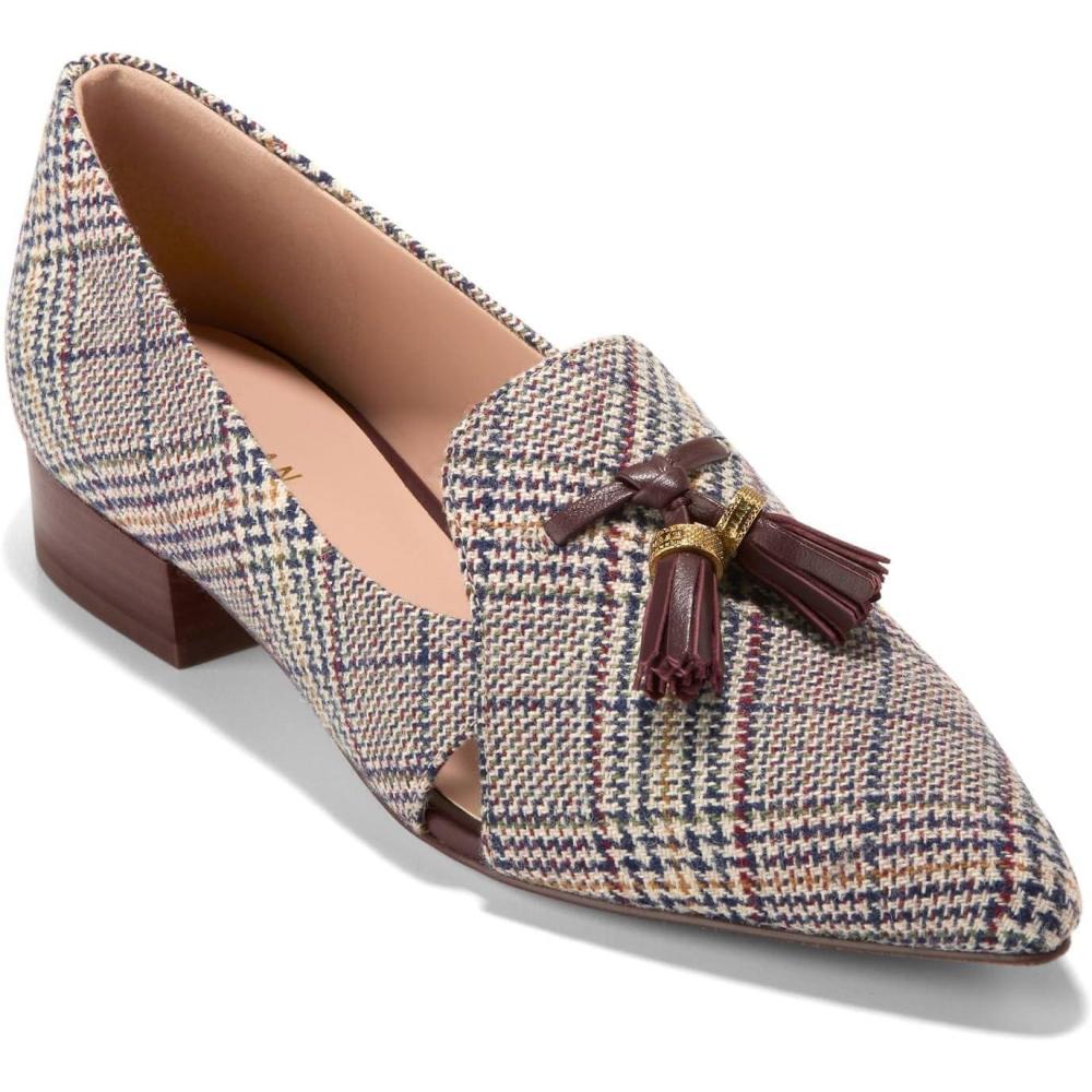 image:imageCole Haan Womens Vaya TasselMulti Plaid Textle
