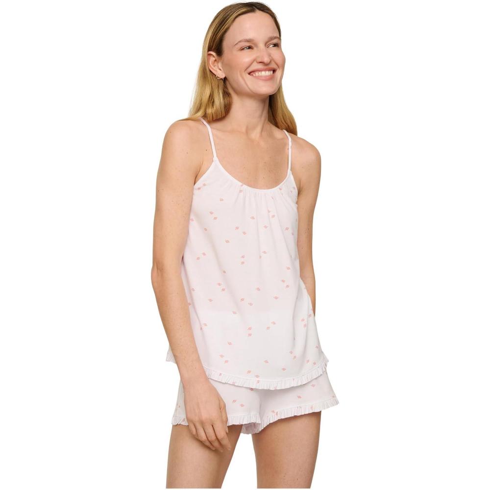 image:imageEberjey womens Gisele Printed the Ruffle Cami amp Shorts SetSummer Daisy WhitePale Mauve