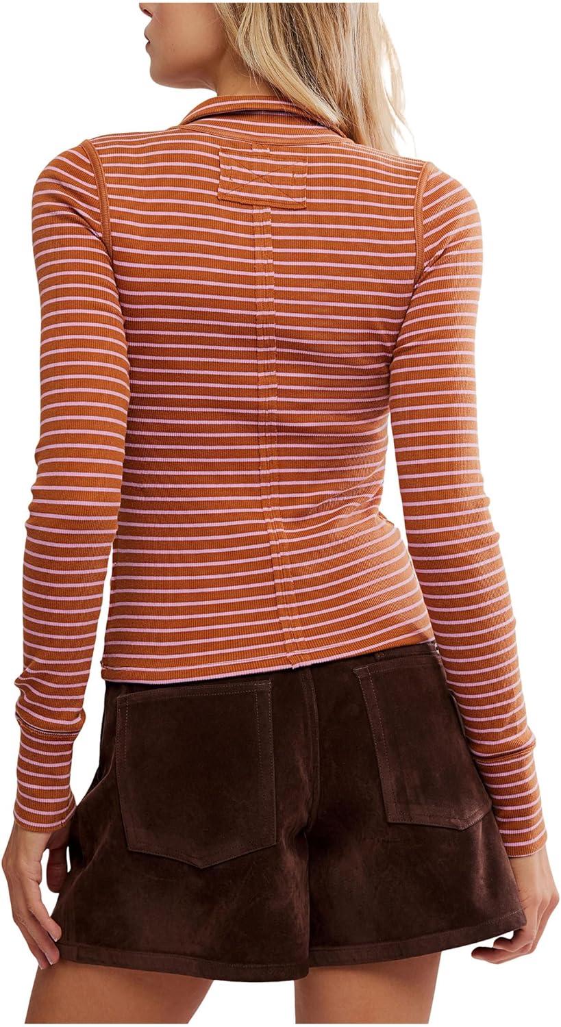 image:imageFree People Womens Lake Stripe HenleyCinnamon Combo