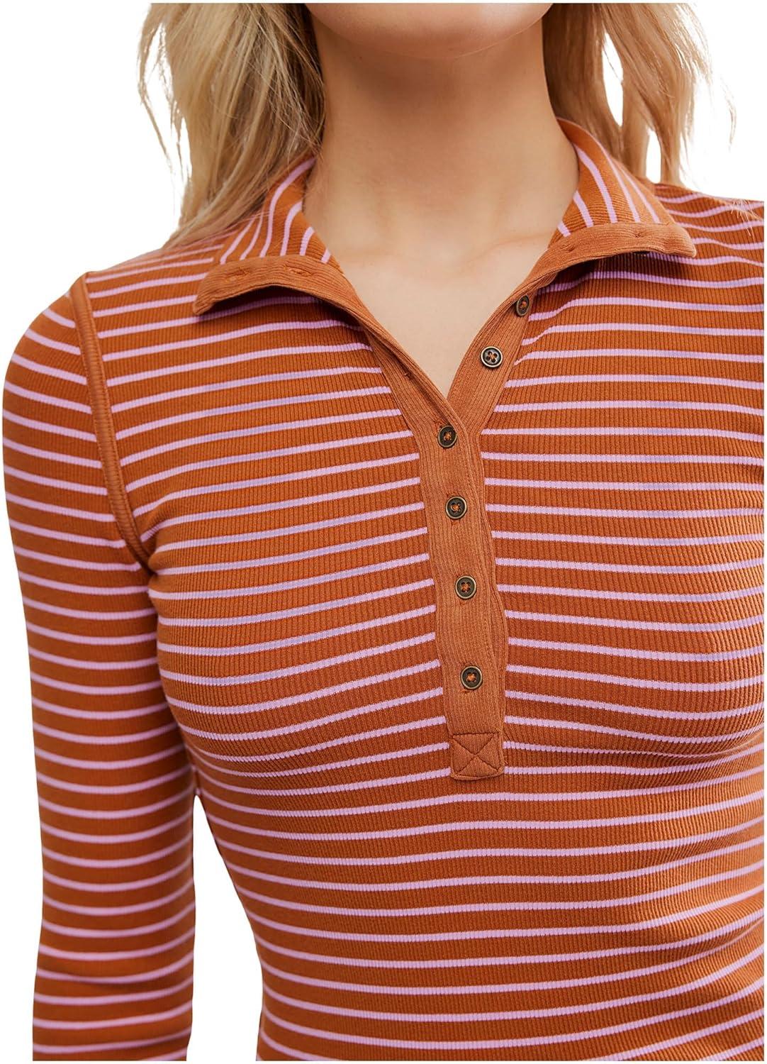 image:imageFree People Womens Lake Stripe HenleyCinnamon Combo
