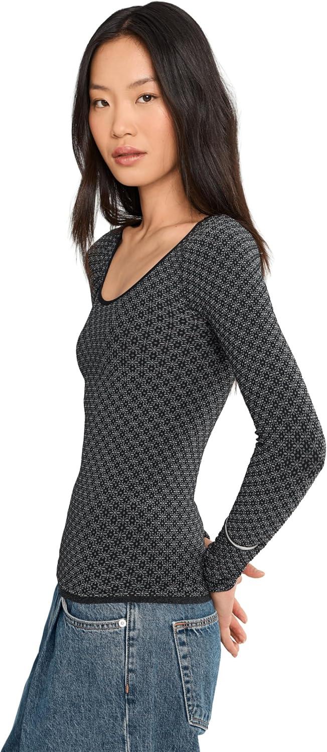 image:imageFree People Womens Love Letter Long Sleeve Black ML