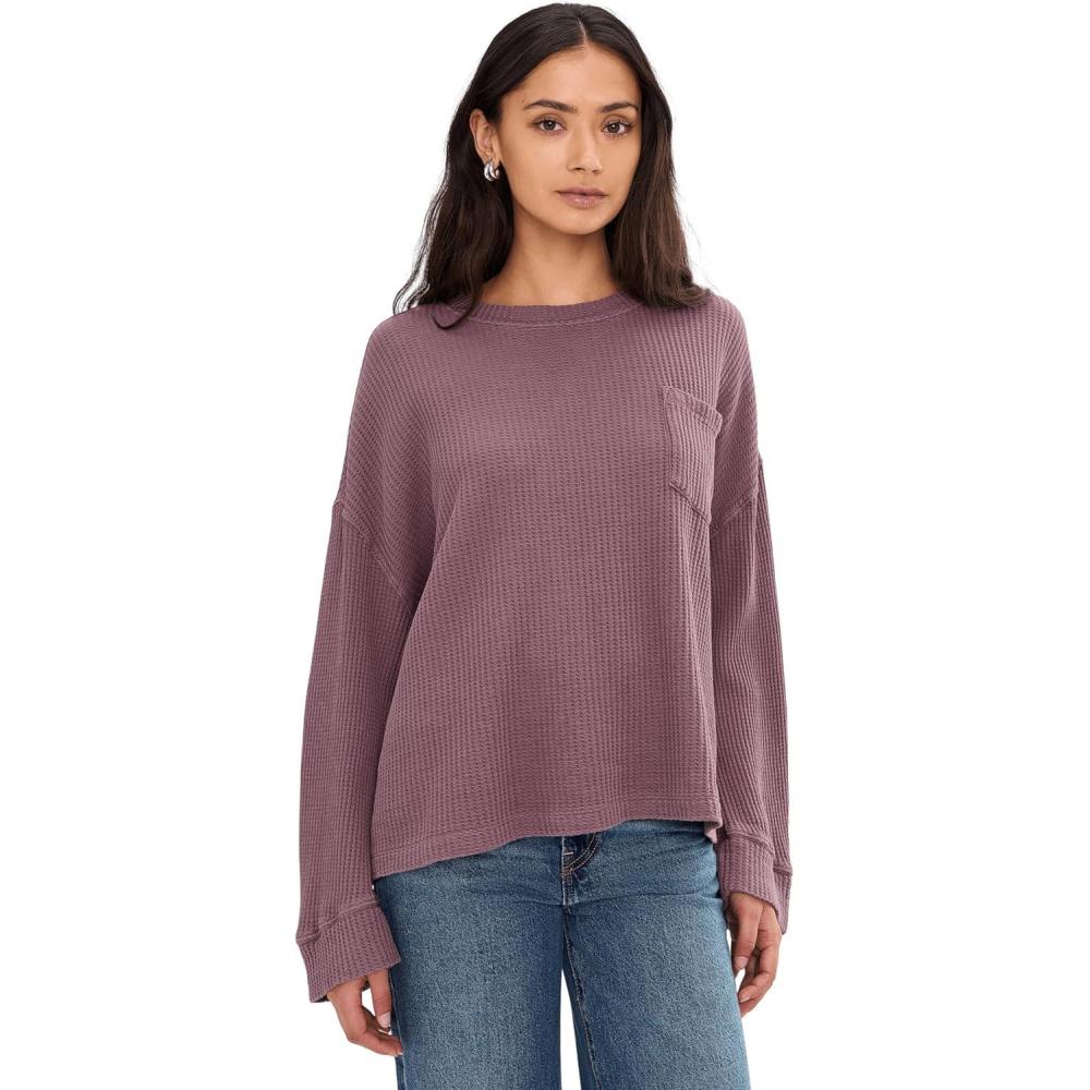 image:imageFree People Womens Dawson Pocket ThermalChocolate Grape