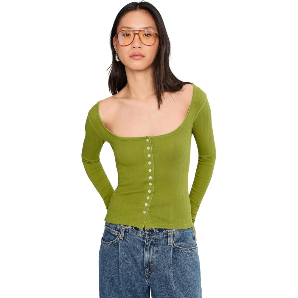 image:imageFree People Womens End Game Pointelle Long SleeveFresh Sprouts