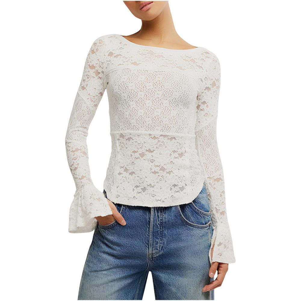 image:imageFree People Womens Lace Layering Long SleeveSugar Swizzle