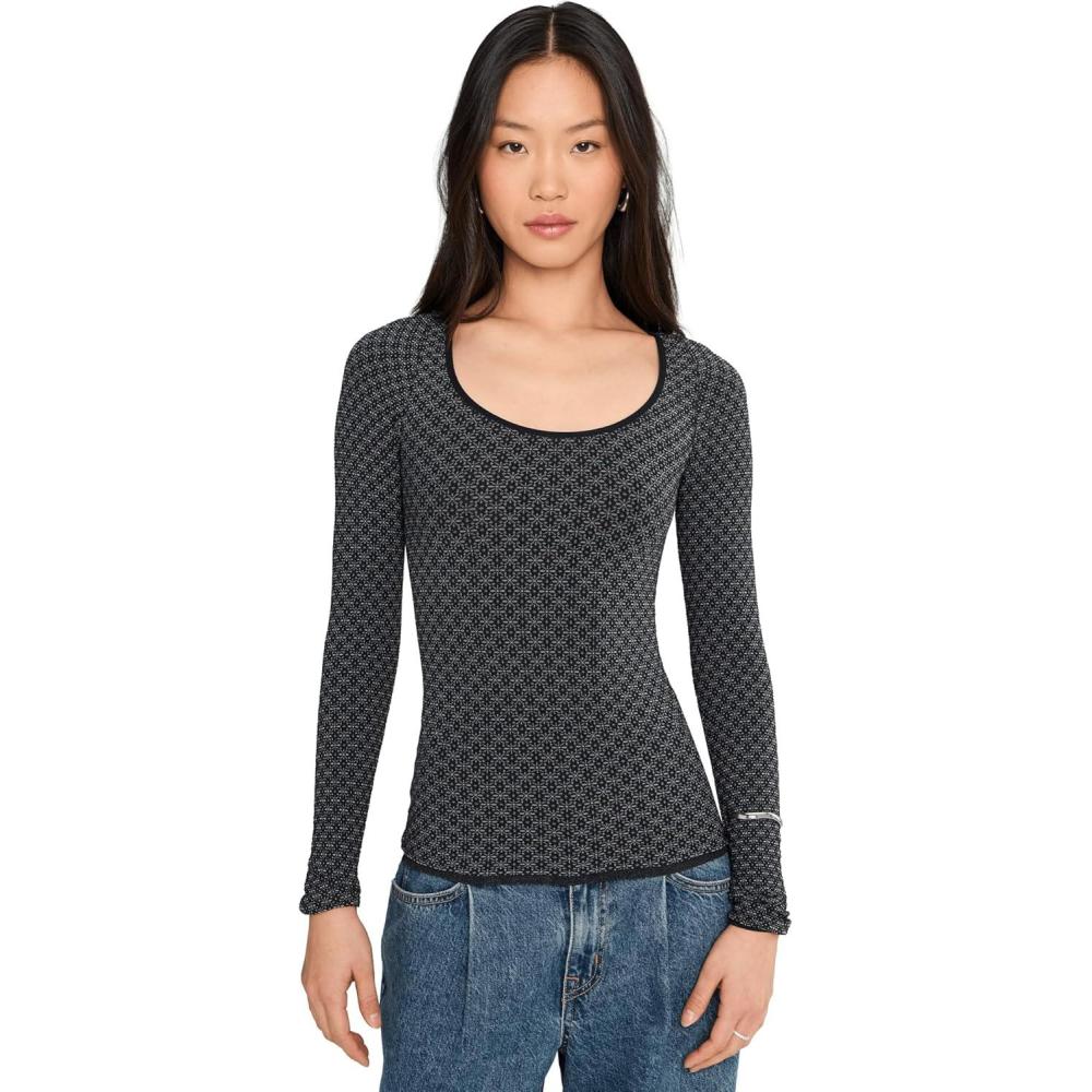 image:imageFree People Womens Love Letter Long Sleeve Black ML