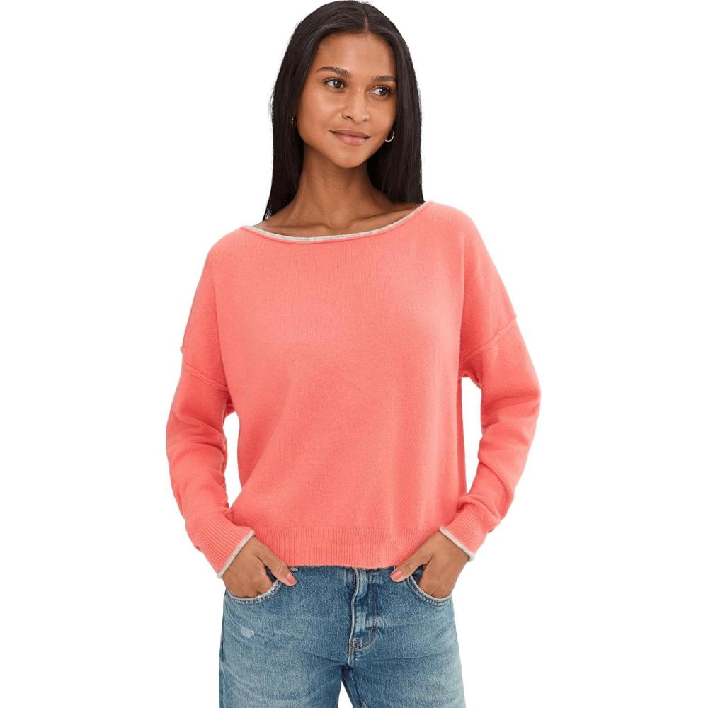 image:imageFree People Womens See Me PulloverCoral Rimson Combo