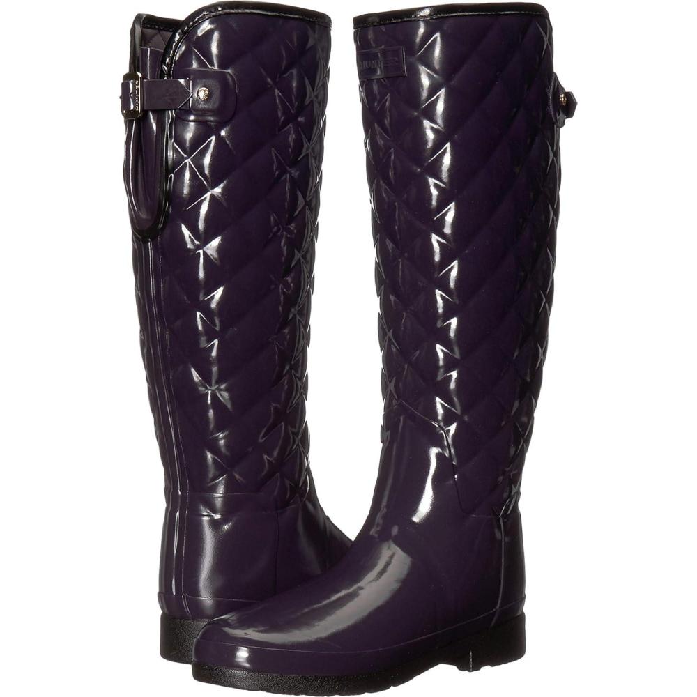 image:imageHunter womens Refined Tall Quilted GlossRain BootPurple