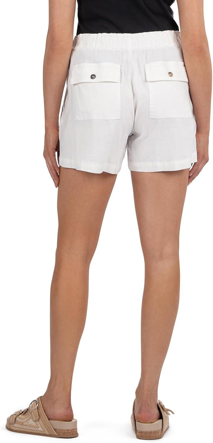 image:imageKUT from The Kloth Womens KatanaDrawstring Shorts with Porkchop PocketsWhite
