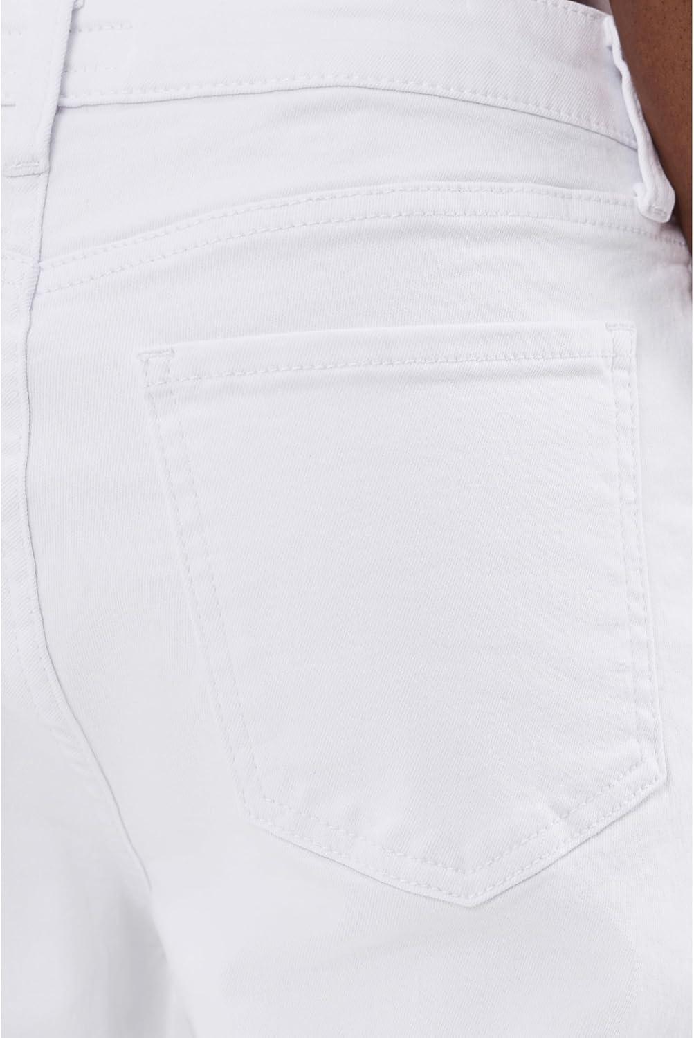 image:imageKUT from The Kloth Womens Kelsey HighRise Ankle Flare with Raw Hem in Optic WhiteOptic White