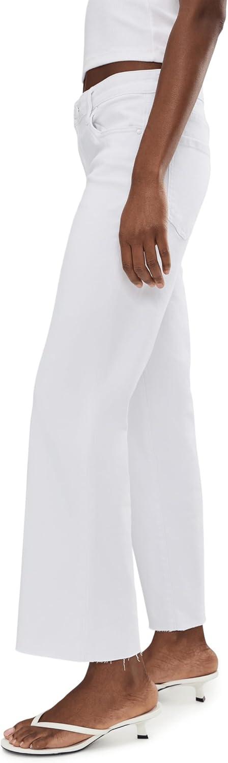 image:imageKUT from The Kloth Womens Kelsey HighRise Ankle Flare with Raw Hem in Optic WhiteOptic White