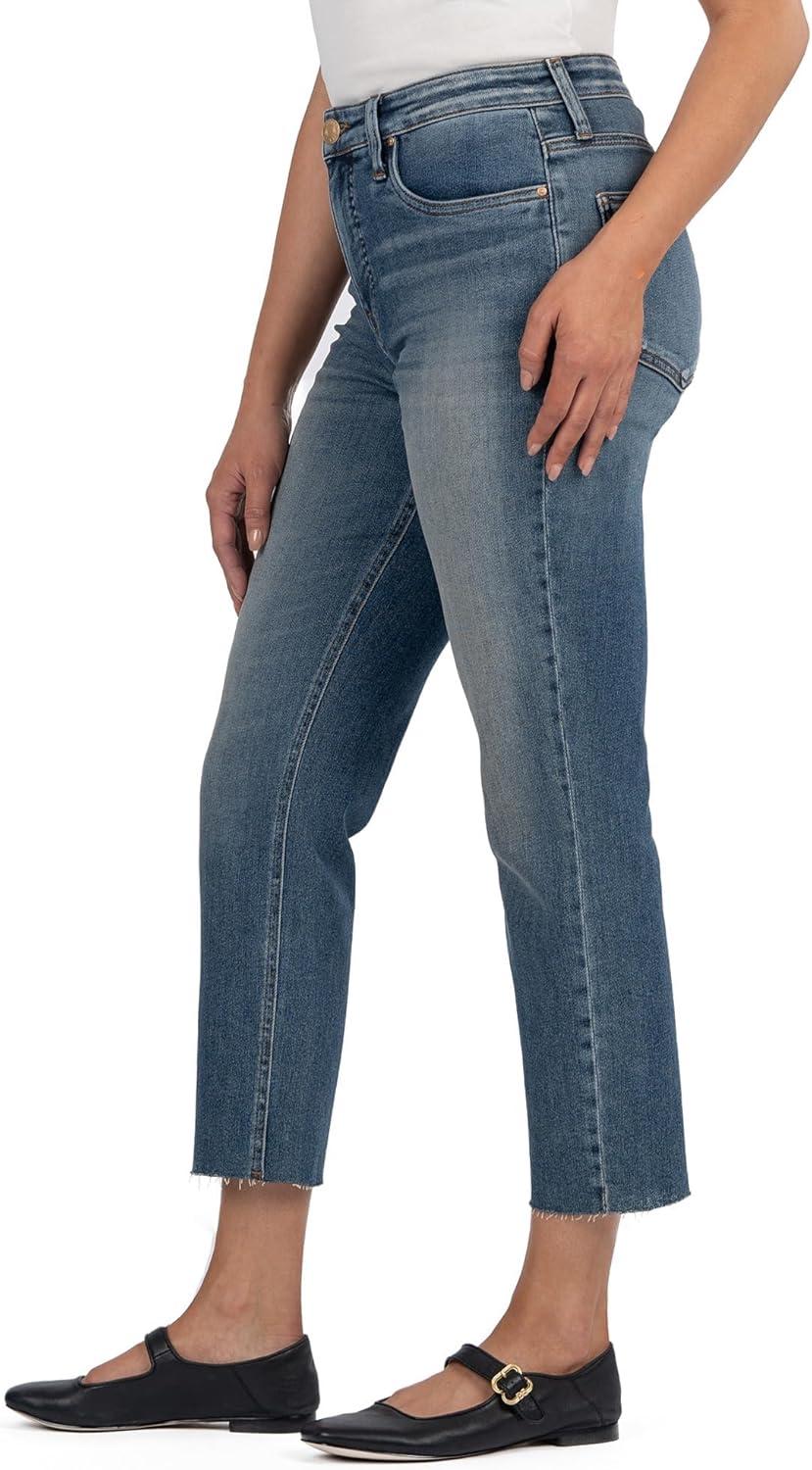 image:imageKUT from The Kloth Womens Rachael HighRise Fab Ab Mom Raw HemBraveness With Dark Base Wash