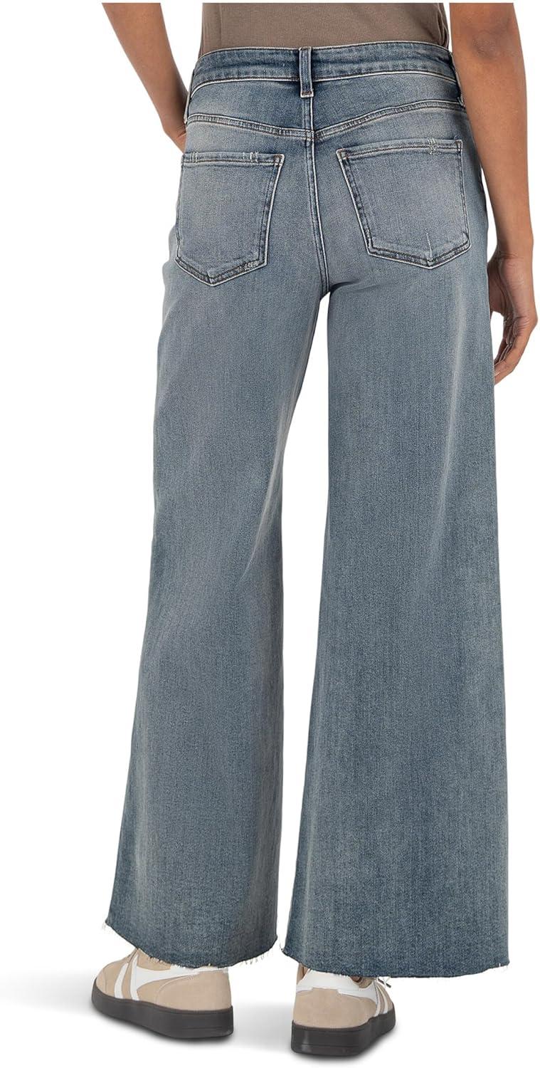 image:imageKUT from The Kloth Womens Ryan High Rise Fab Ab Super Wide Leg Raw HemBelieve