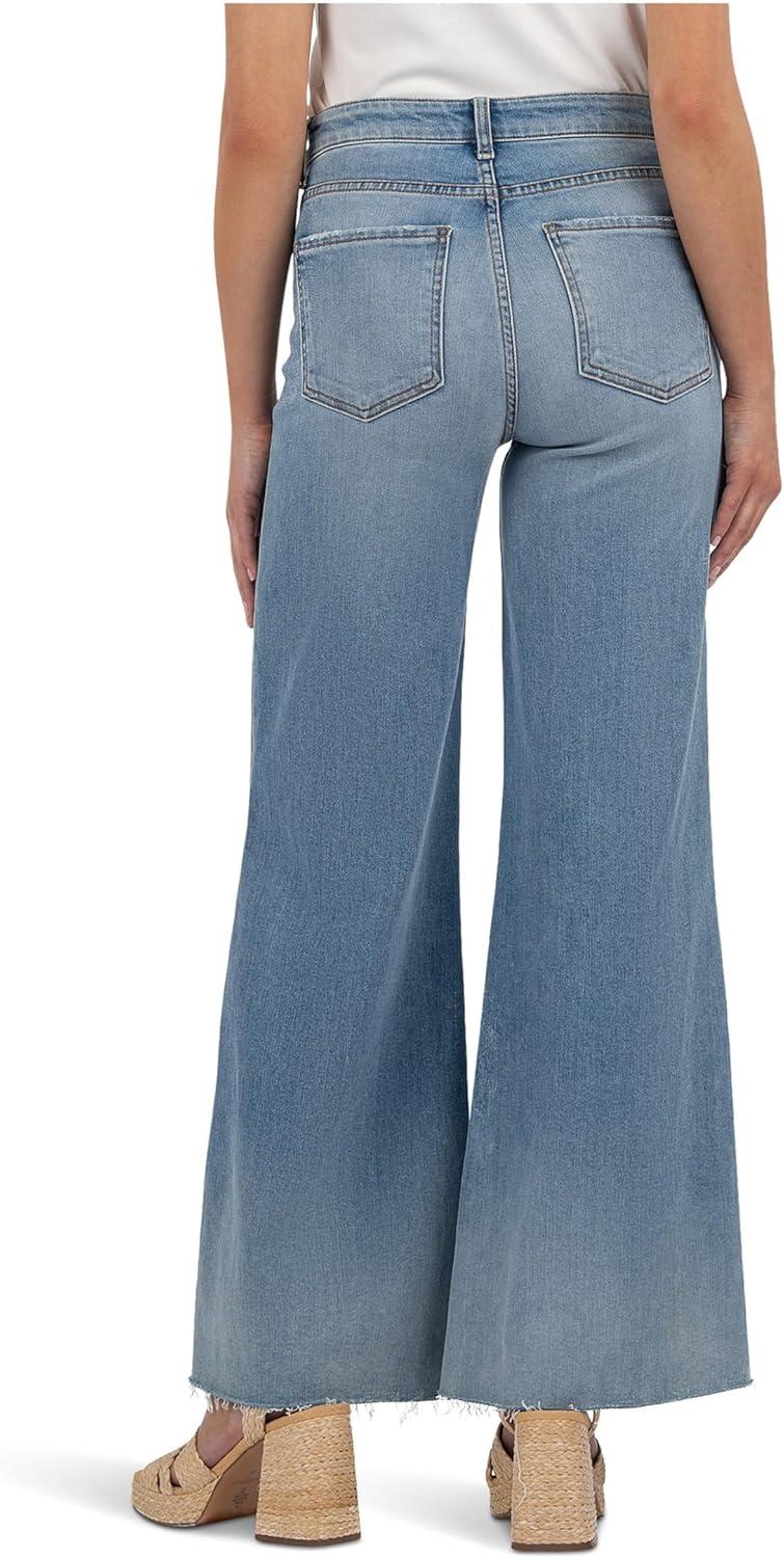 image:imageKUT from The Kloth Womens Ryan High Rise Fab Ab Super Wide Leg Raw HemGenerosity