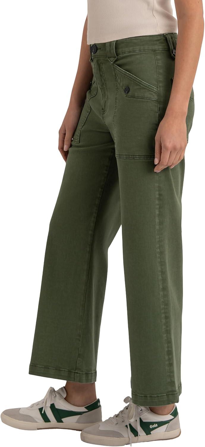 image:imageKUT from the Kloth Meg HighRise Fab Ab Wide Leg Raw HemDill