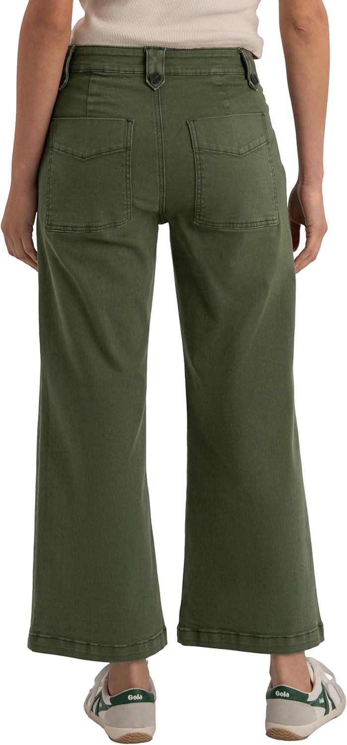 image:imageKUT from the Kloth Meg HighRise Fab Ab Wide Leg Raw HemDill