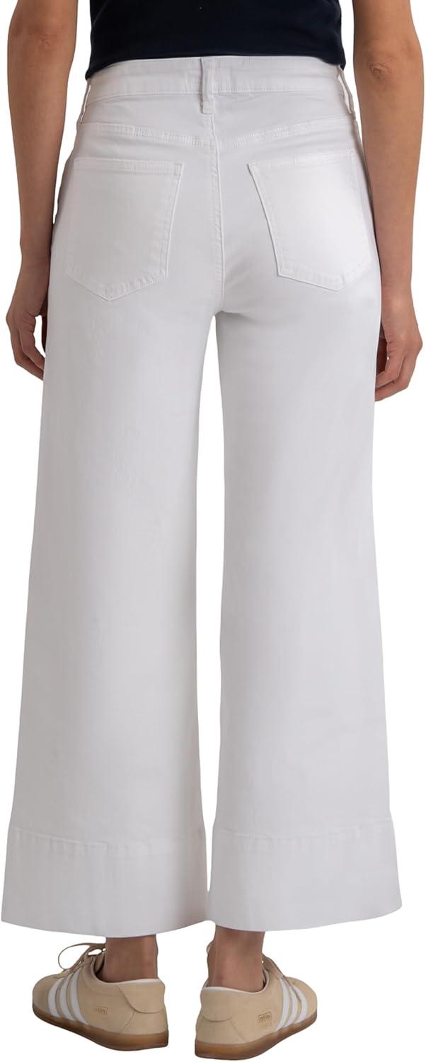 image:imageKUT from the Kloth Meg HighRise Fab Ab Wide Leg Raw HemOptic White Pintuck