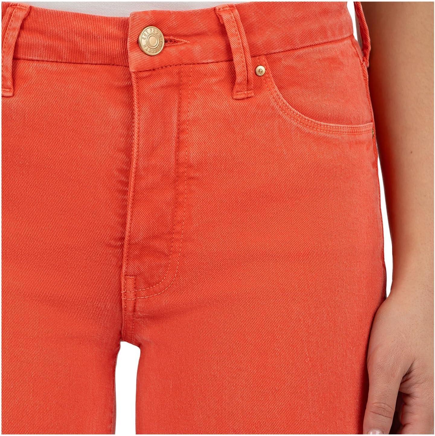 image:imageKUT from the Kloth Meg HighRise Fab Ab Wide Leg Raw HemTangerine