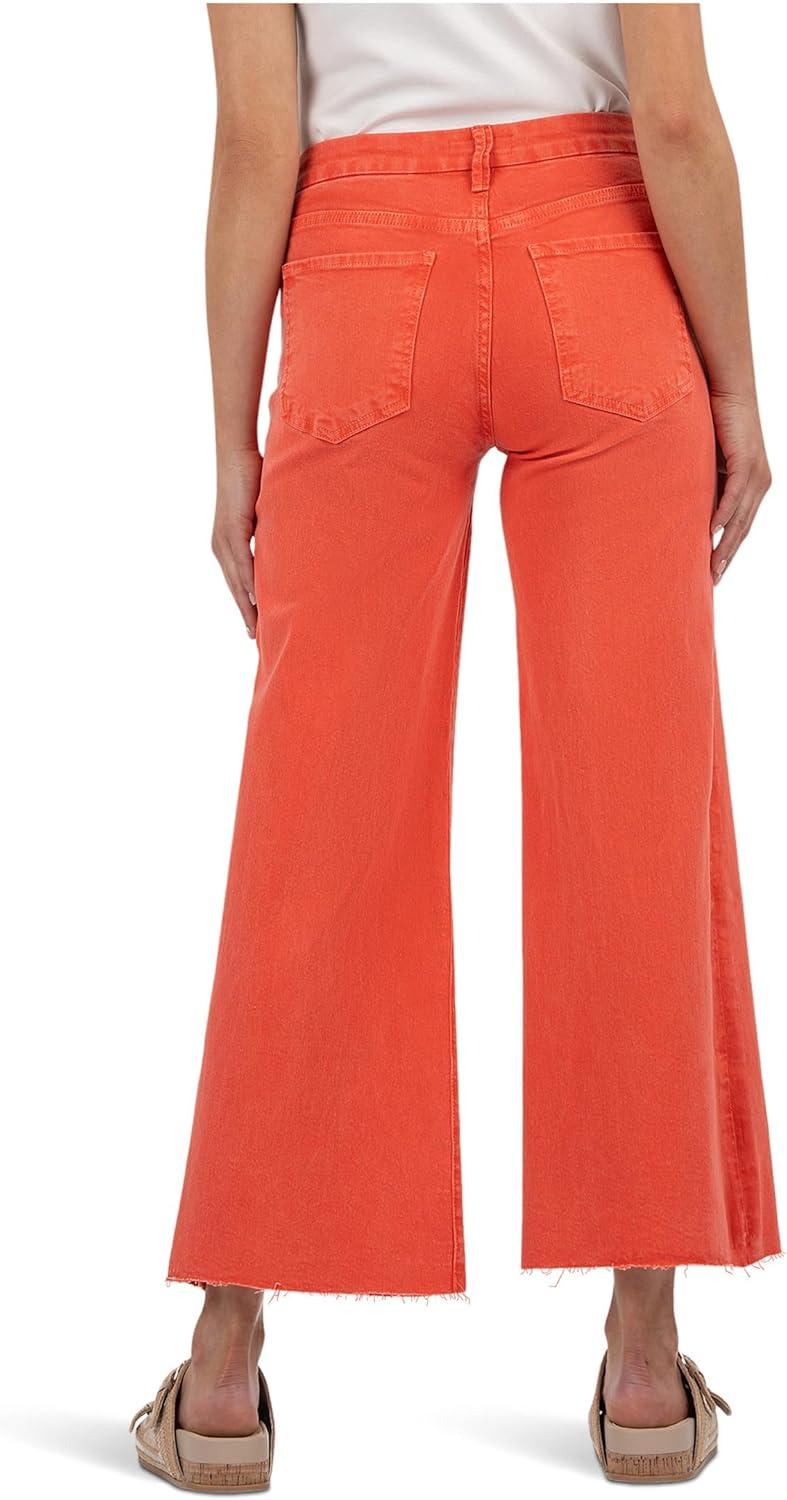 image:imageKUT from the Kloth Meg HighRise Fab Ab Wide Leg Raw HemTangerine
