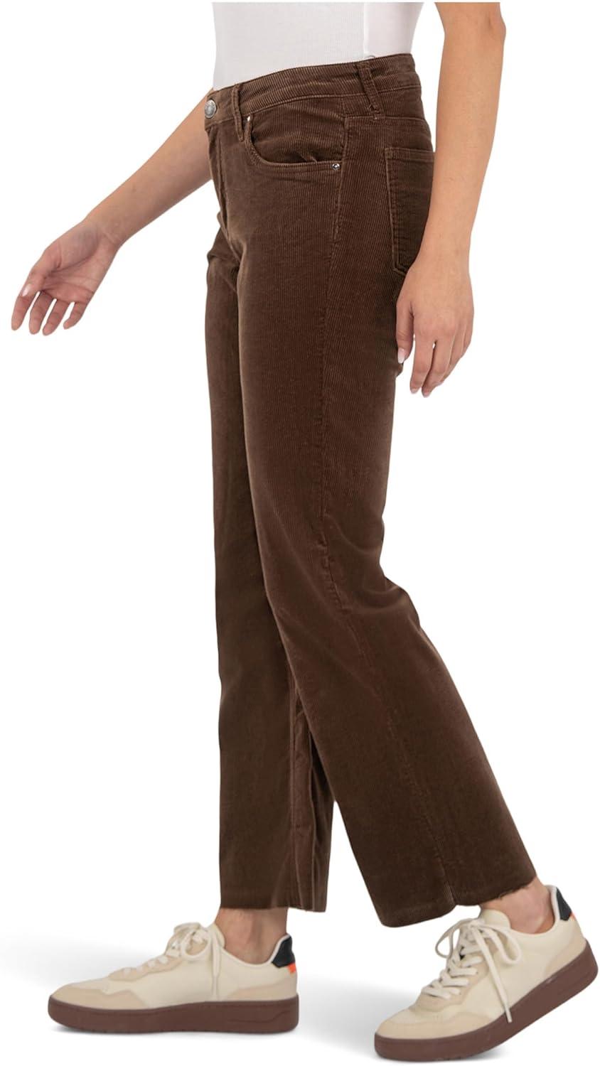 image:imageKUT from the Kloth Womens Kelsey Mid Rise Ankle FlareInset LegBrown