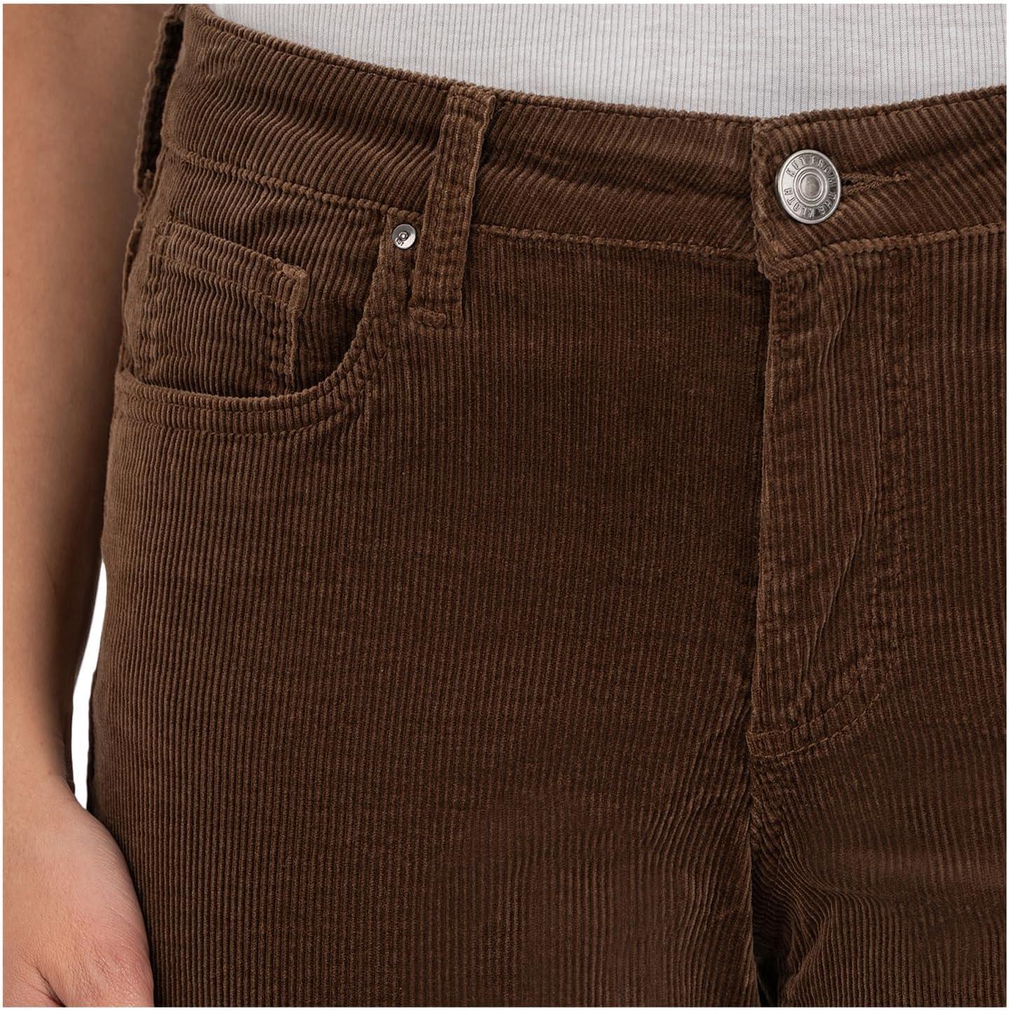 image:imageKUT from the Kloth Womens Kelsey Mid Rise Ankle FlareInset LegBrown