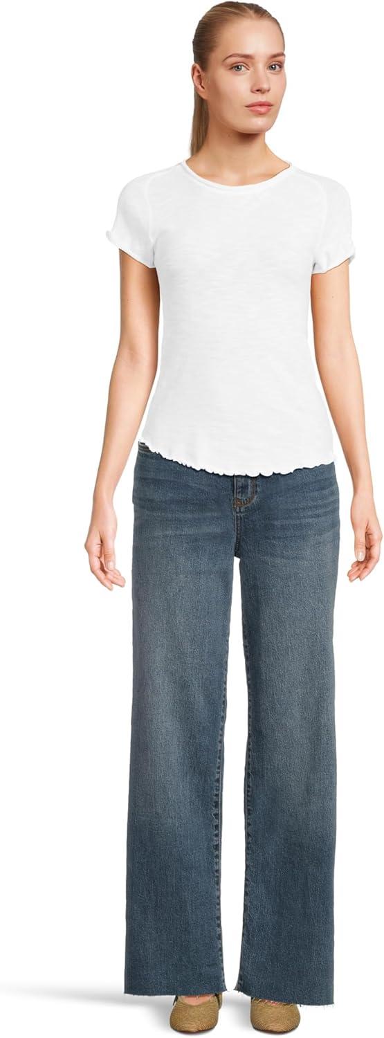 image:imageKUT from the Kloth Womens Sienna HighRise Straight Leg5 Pockets with Raw Hem in WiseWise