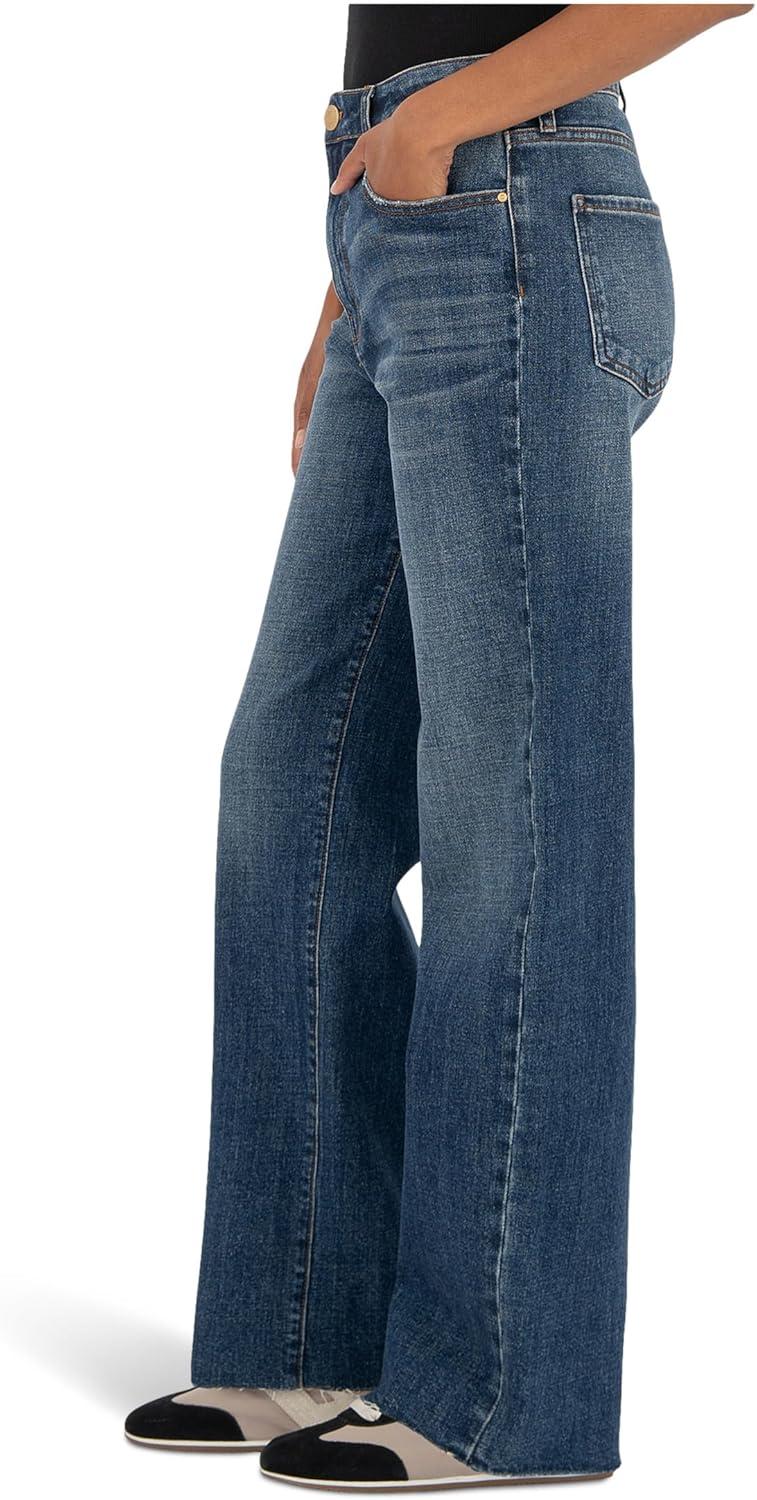 image:imageKUT from the Kloth Womens Sienna HighRise Straight Leg5 Pockets with Raw Hem in WiseWise