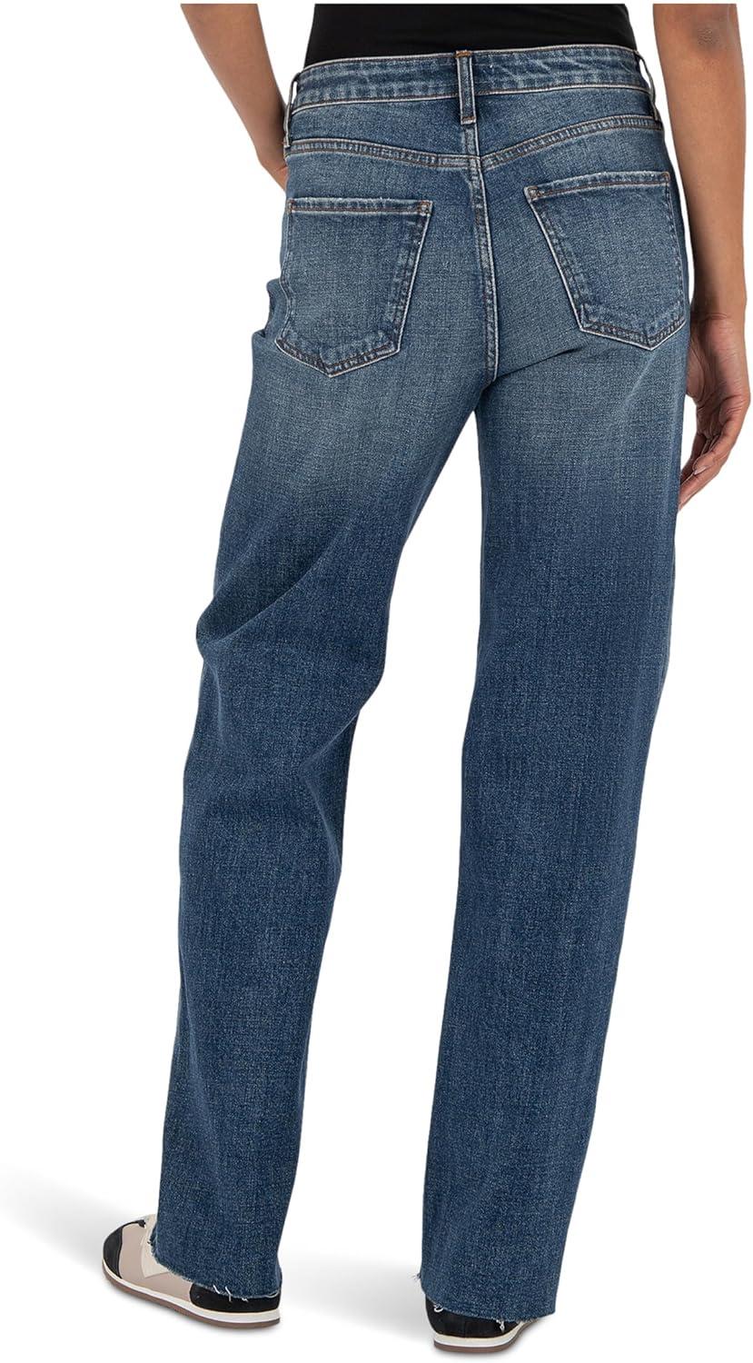 image:imageKUT from the Kloth Womens Sienna HighRise Straight Leg5 Pockets with Raw Hem in WiseWise