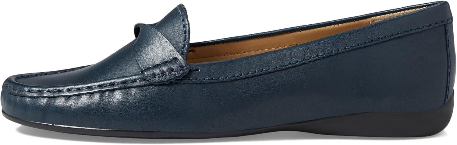 image:imageWomens Genuine Leather Casual Comfort Slip on LoafersNavy Nappa