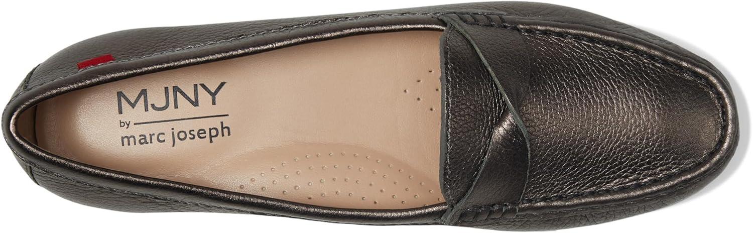 image:imageWomens Genuine Leather Casual Comfort Slip on LoafersPewter Metallic