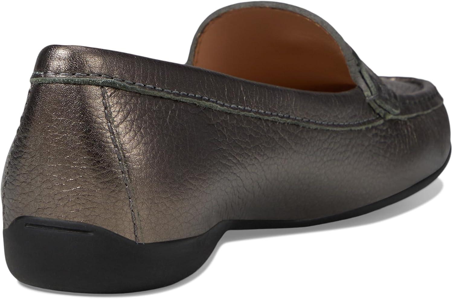 image:imageWomens Genuine Leather Casual Comfort Slip on LoafersPewter Metallic